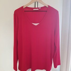 Susan Graver Liquid Knit with attached Camisole & Hem, Large